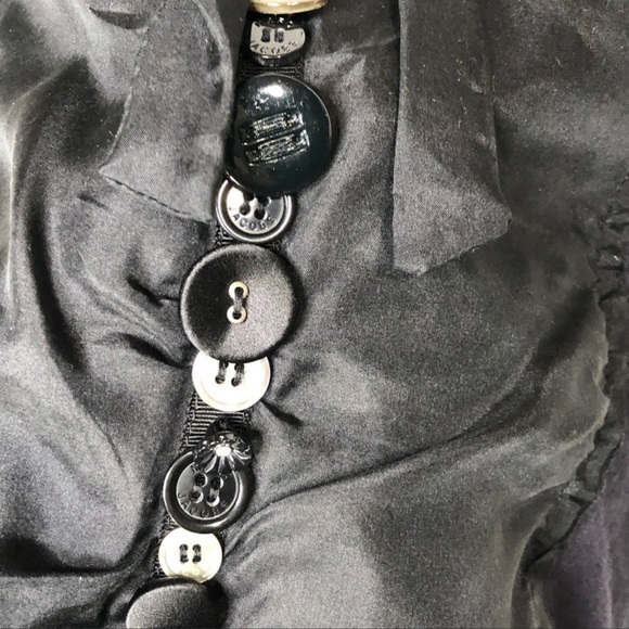 Marc Jacobs Black Silk Front Button Bow Top | Size M - Picture 4 of 14